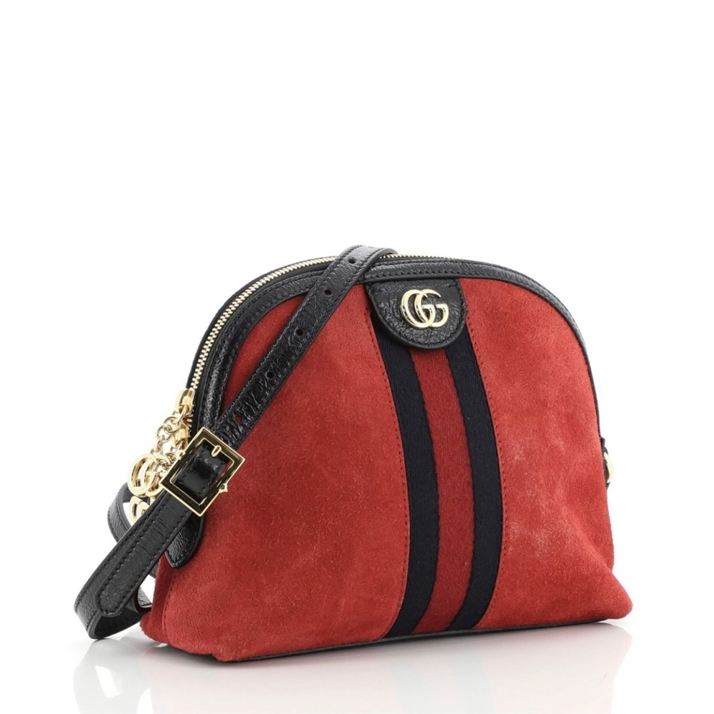 Ophidia Dome Shoulder Bag Suede Small